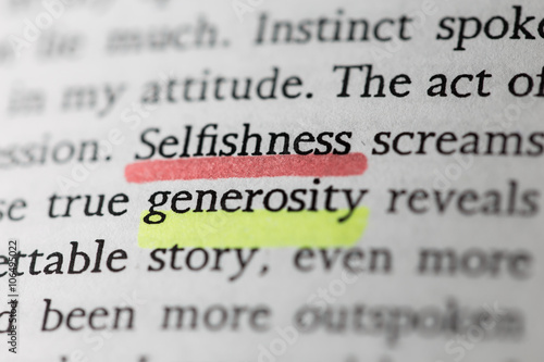 Selfishness and generosity