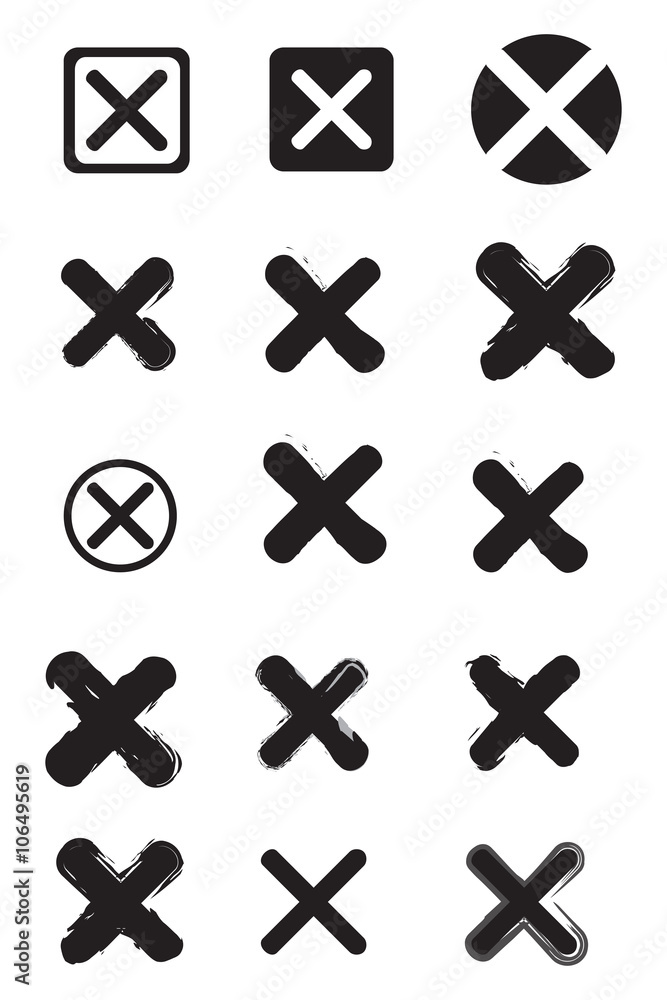 X Symbols, Rejected Mark Icons X Symbols, Rejected Mark Icons