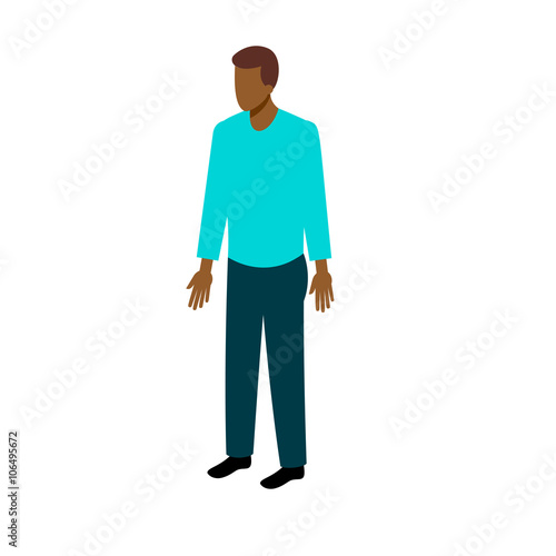 Isometric afro-american man