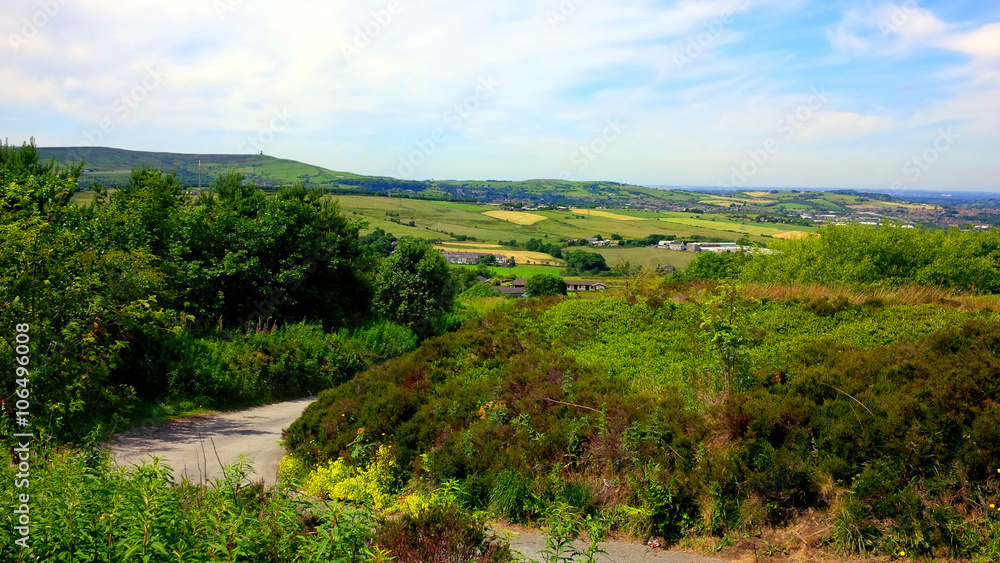 Obraz premium Fields on the West Pennine Moors near Darwen