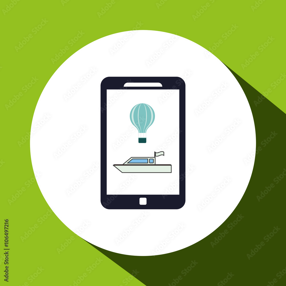 Smartphone and travel icon design Smartphone and travel icon design