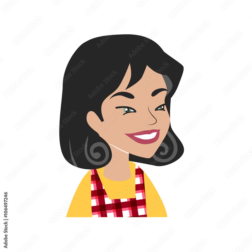Woman avatar face isolated on white background. Vector illustration Woman avatar face isolated on white background. Vector illustration