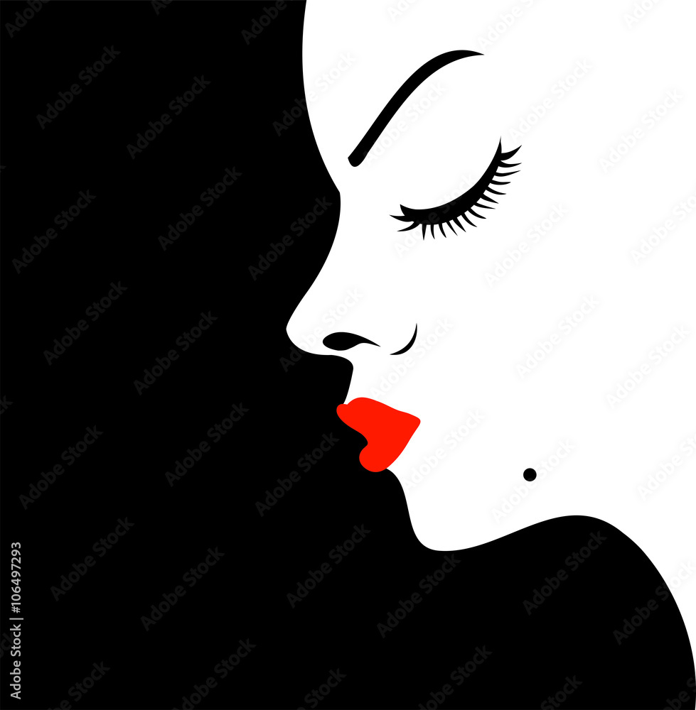 Girl with a beauty spot on chin Girl with a beauty spot on chin