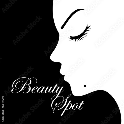 Girl with a beauty spot on chin 