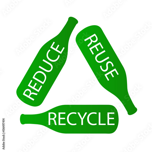 Bottles forming the recycle icon