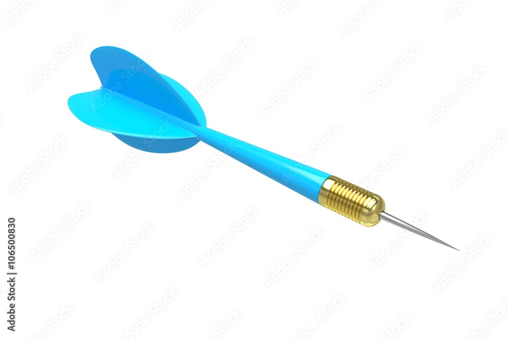 blue dart isolated on white. 3D rendering. blue dart isolated on white. 3D rendering.