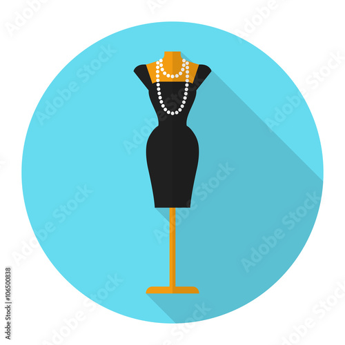 Tailor's mannequin vector flat icon with long shadow. Fashion mannequin icon.