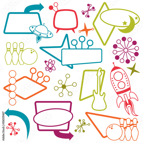 Vector Set of 1950s or Retro Themed Signs
