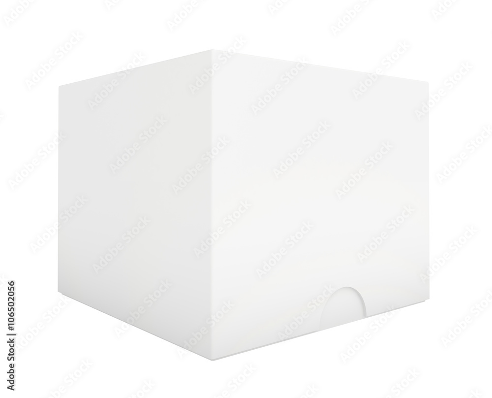 Blank paper or cardboard box template standing on white background Blank paper or cardboard box template standing on white background
