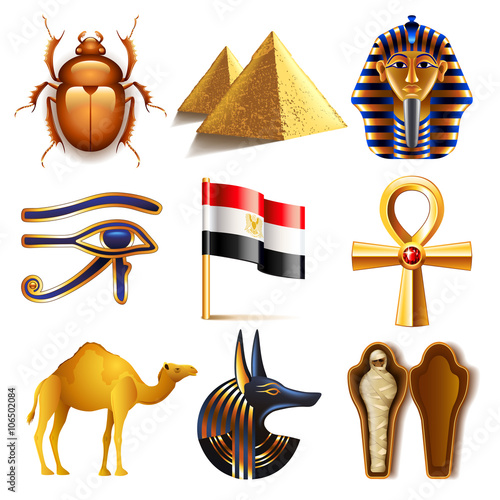 Egypt icons vector set