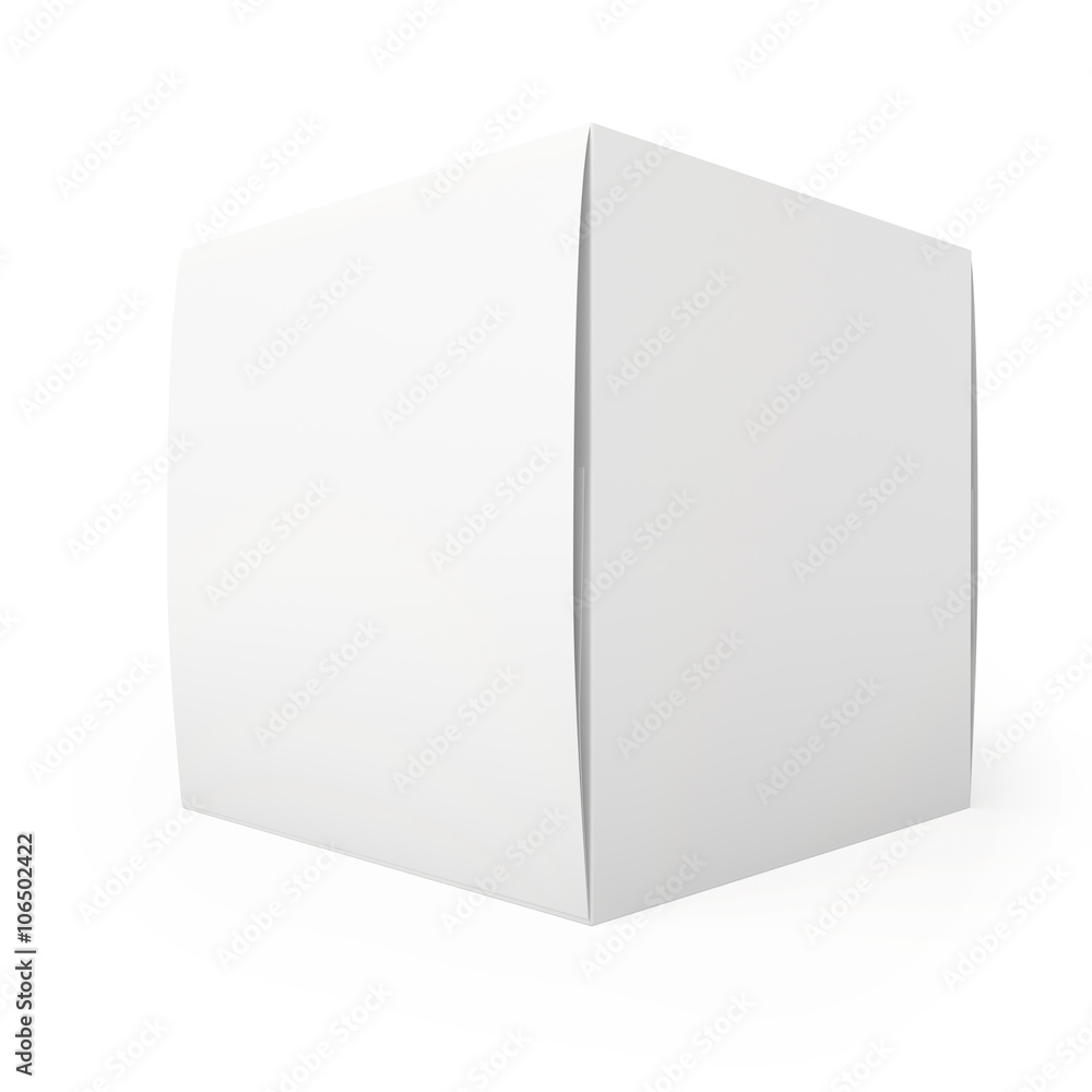 Blank paper or cardboard box template standing on white background Blank paper or cardboard box template standing on white background