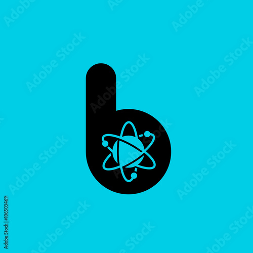 Letter B atom logo icon design template elements