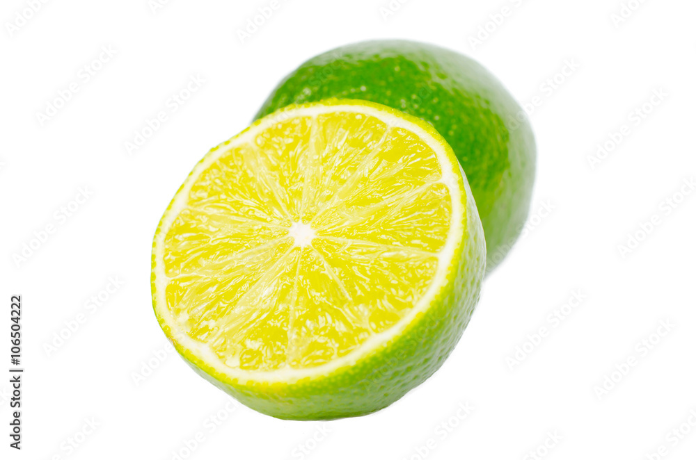 fresh lime wedge isolated on a white background fresh lime wedge isolated on a white background