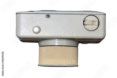 Plastic fisheye camera isolated on white