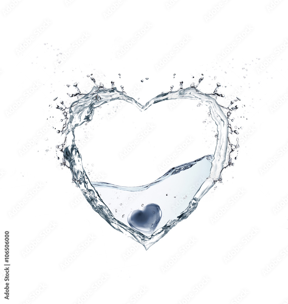 heart water with splash