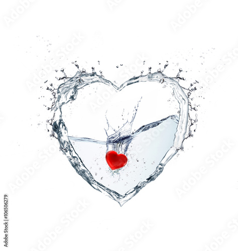 heart water with splash