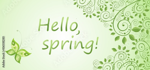 Spring decorative floral banner