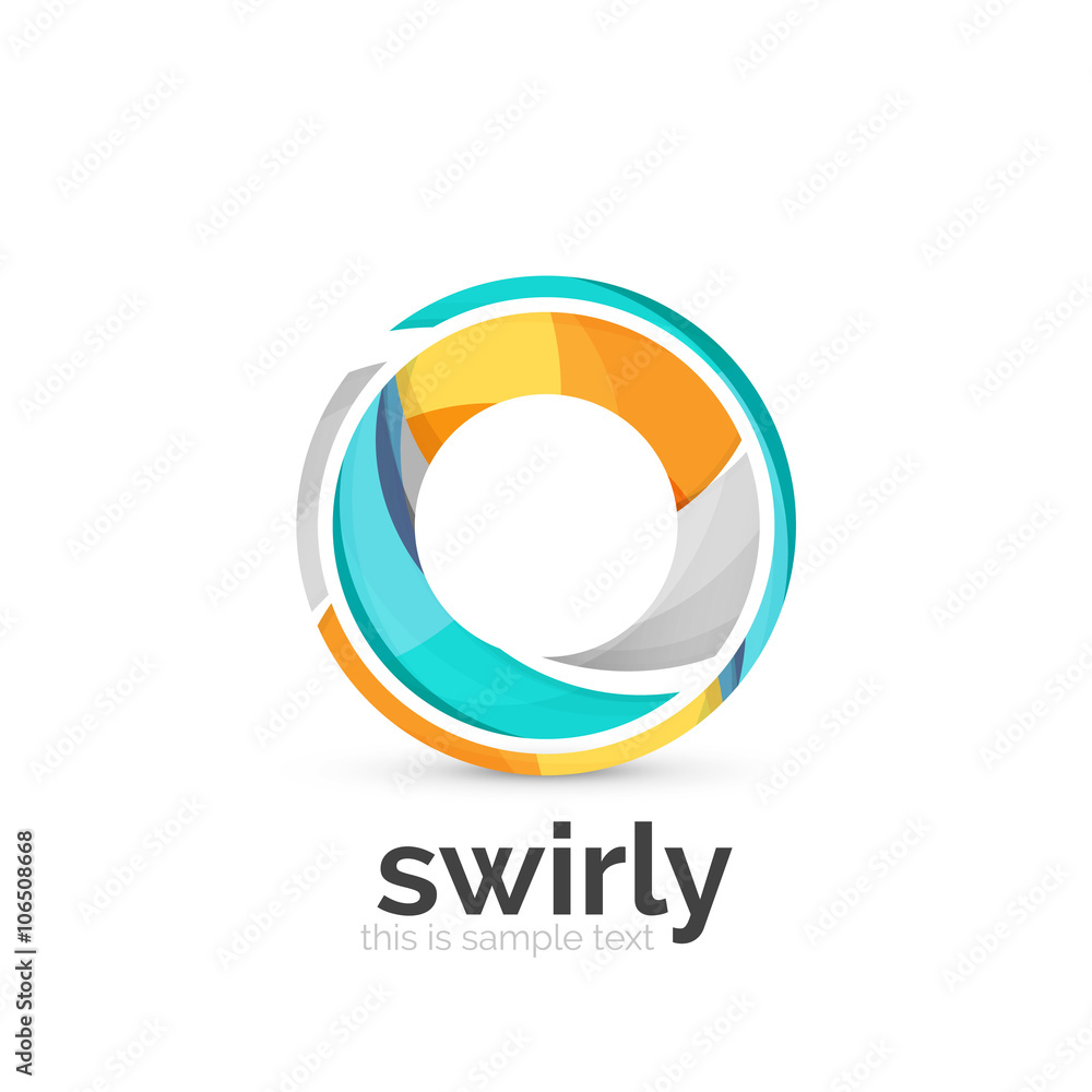 Abstract swirly round logo template Abstract swirly round logo template
