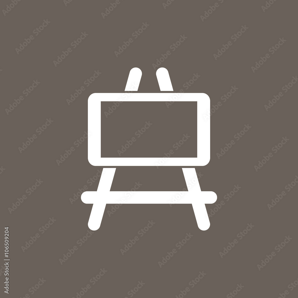Painting Stand Or Easel Icon on Dark Gray Color. Eps-10. Painting Stand Or Easel Icon on Dark Gray Color. Eps-10.