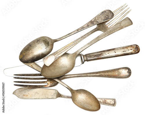 Картината върху платно Pile of Tarnished Silverware