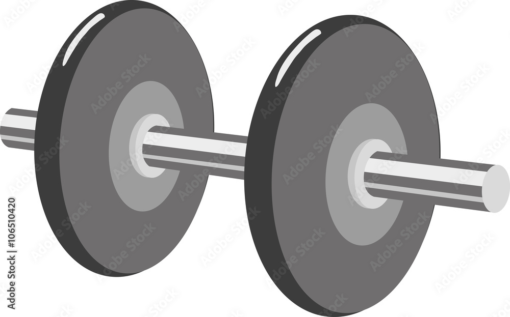 Barbell with weight plates. Barbell with weight plates.