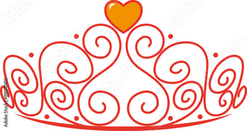 Princess tiara with a heart gem.