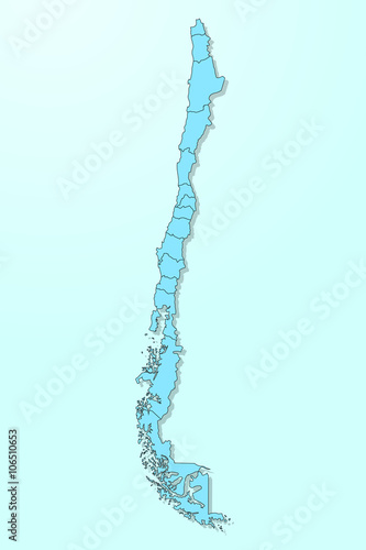 Chile blue map on degraded background vector