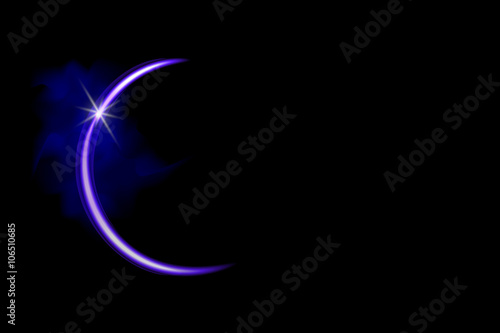 half circle lighting on black background