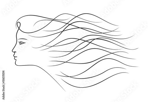 Girl with long hair.