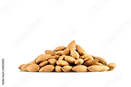Almond nuts almond mountain isolated on white background
