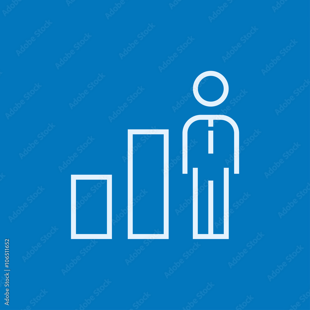 Businessman and graph line icon. Businessman and graph line icon.