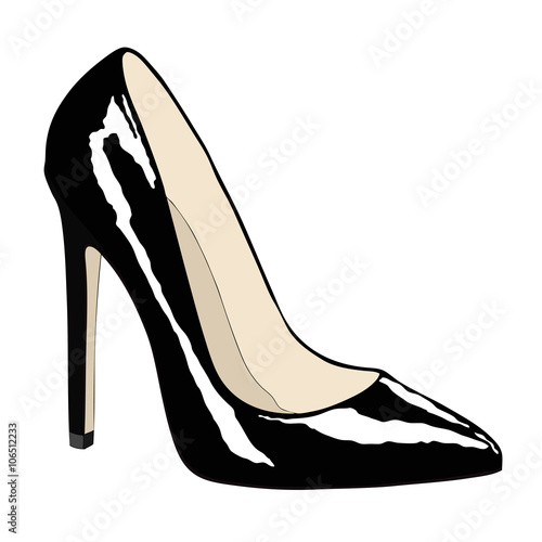 Female shoe of black color