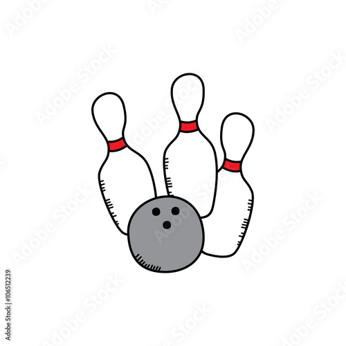 bowling cartoon icon theme
