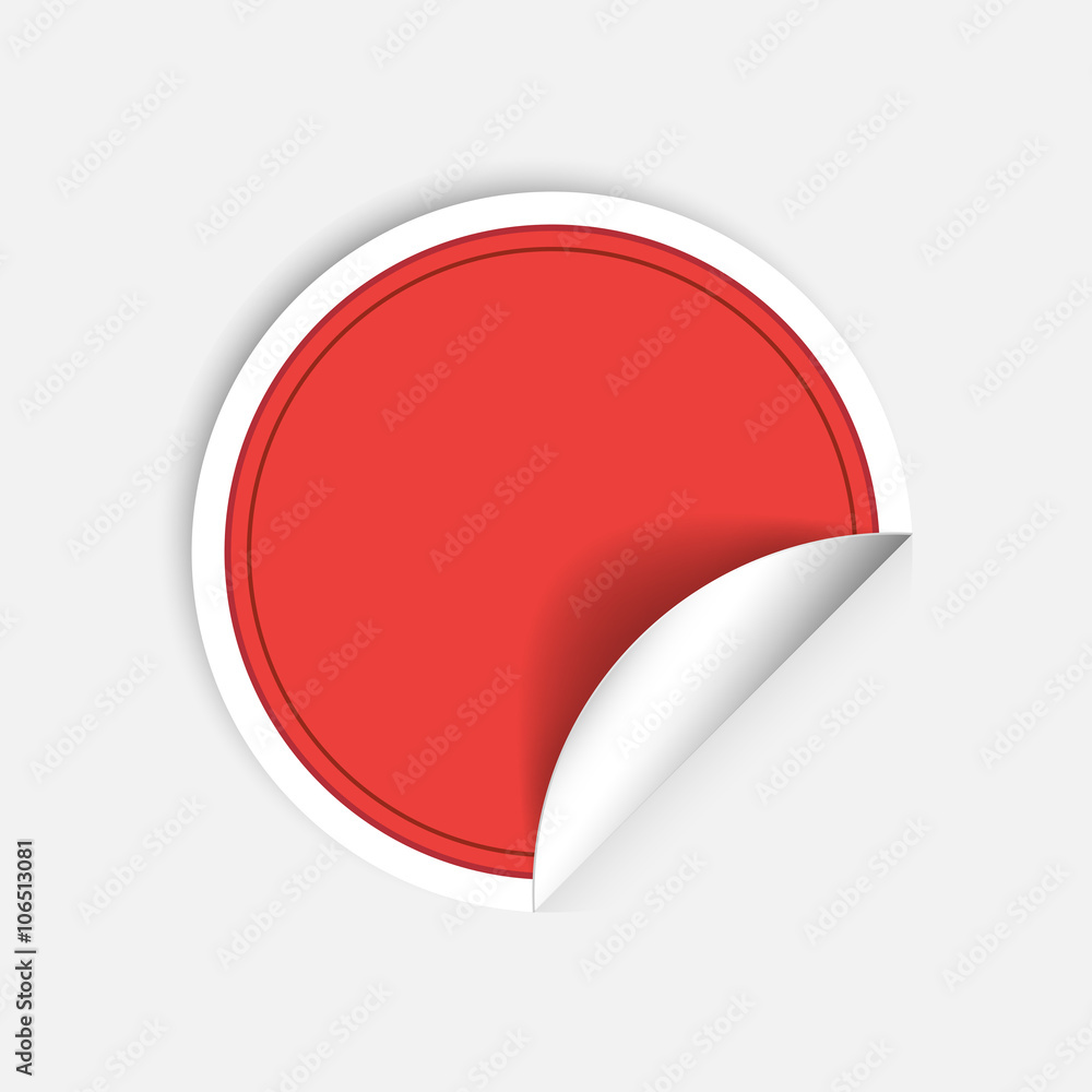 Vector round stickers with curled edge isolated on white background. Vector round stickers with curled edge isolated on white background.