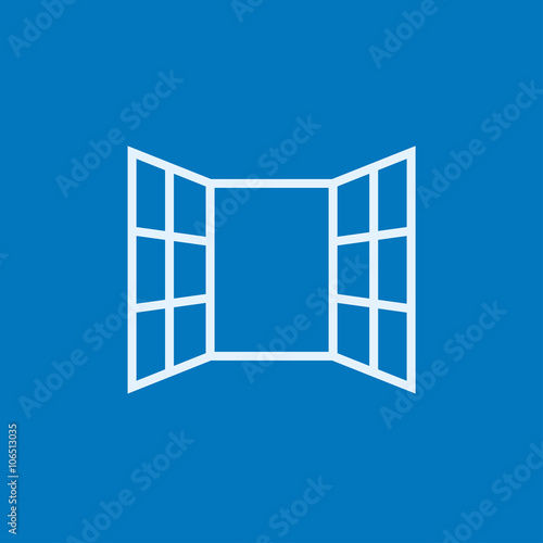 Open windows line icon.