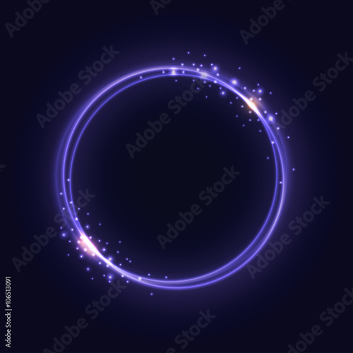 Purple Glowing Rings - vector eps10 abstract background