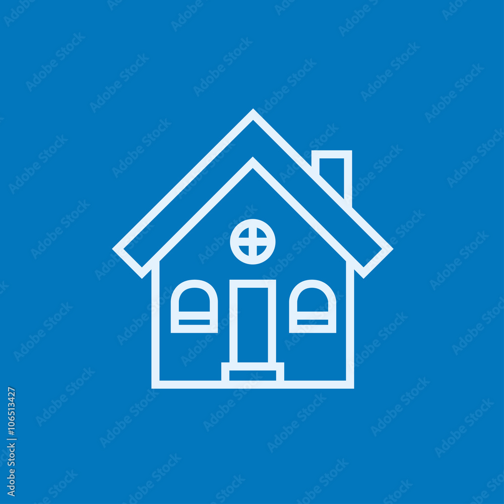 Detached house line icon. Detached house line icon.