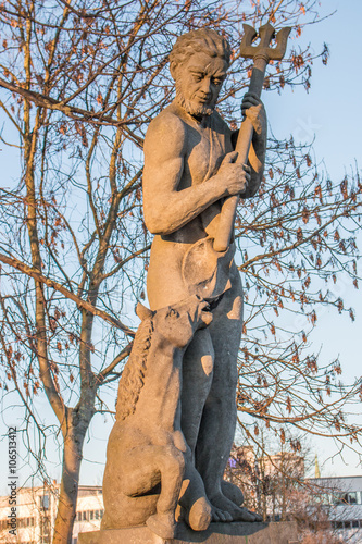 Statue Neptun auf der Puppenbrücke Lübeck Schleswig-Holstein