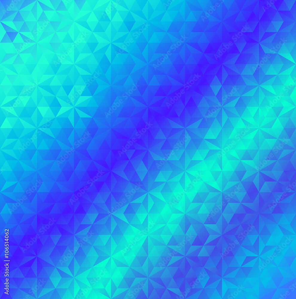 Obraz premium Abstract geometric triangle blue background, Vector illustration