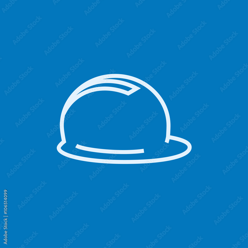 Hard hat line icon. Hard hat line icon.