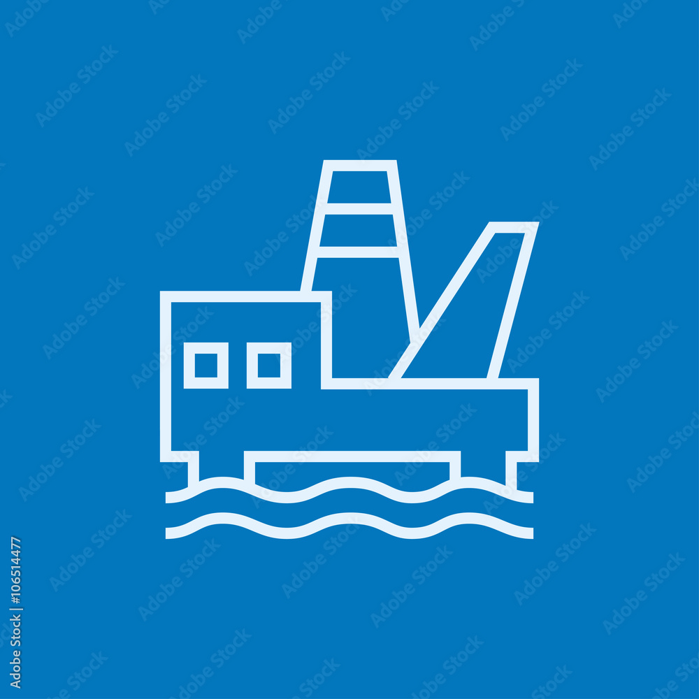 Offshore oil platform line icon. Offshore oil platform line icon.