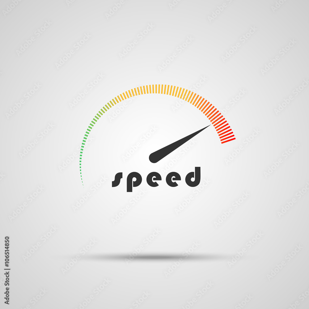 Speedometer icon. Logo company. Internet speed indicator. Vector Speedometer icon. Logo company. Internet speed indicator. Vector