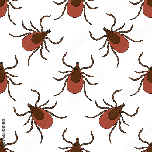 Seamless pattern with Tick. Mite. hand-drawn Tick, Mite . Vector 