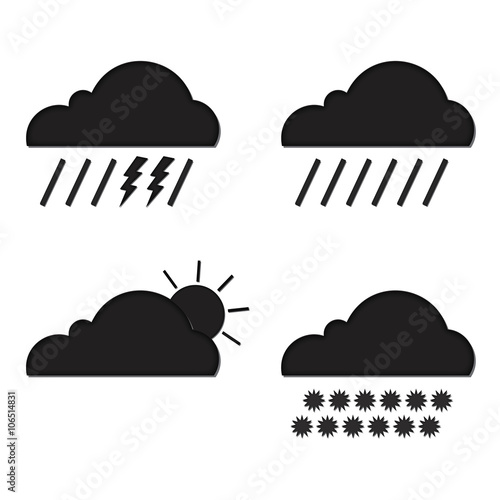 Clouds collection. Weather icons set. Web elements. Vector