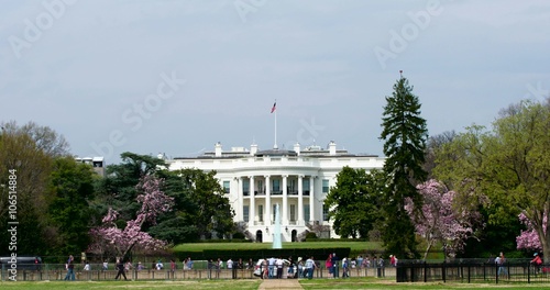 The White House Medium shot early spring from mid Elipse