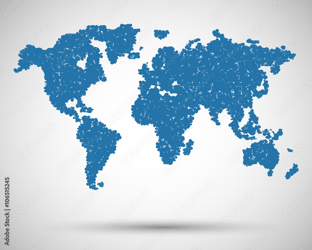 Abstract world map with circles. Vector Abstract world map with circles. Vector