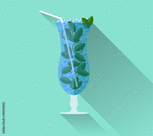 A glass of cocktail.Vector illustration