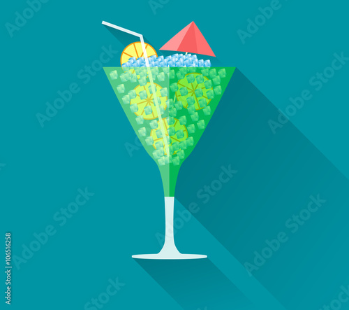A glass of cocktail.Vector illustration