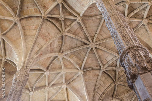 Ceiling of the Hieronymus monastery a popular place for tourist in Lisbon Portugal © HildaWeges