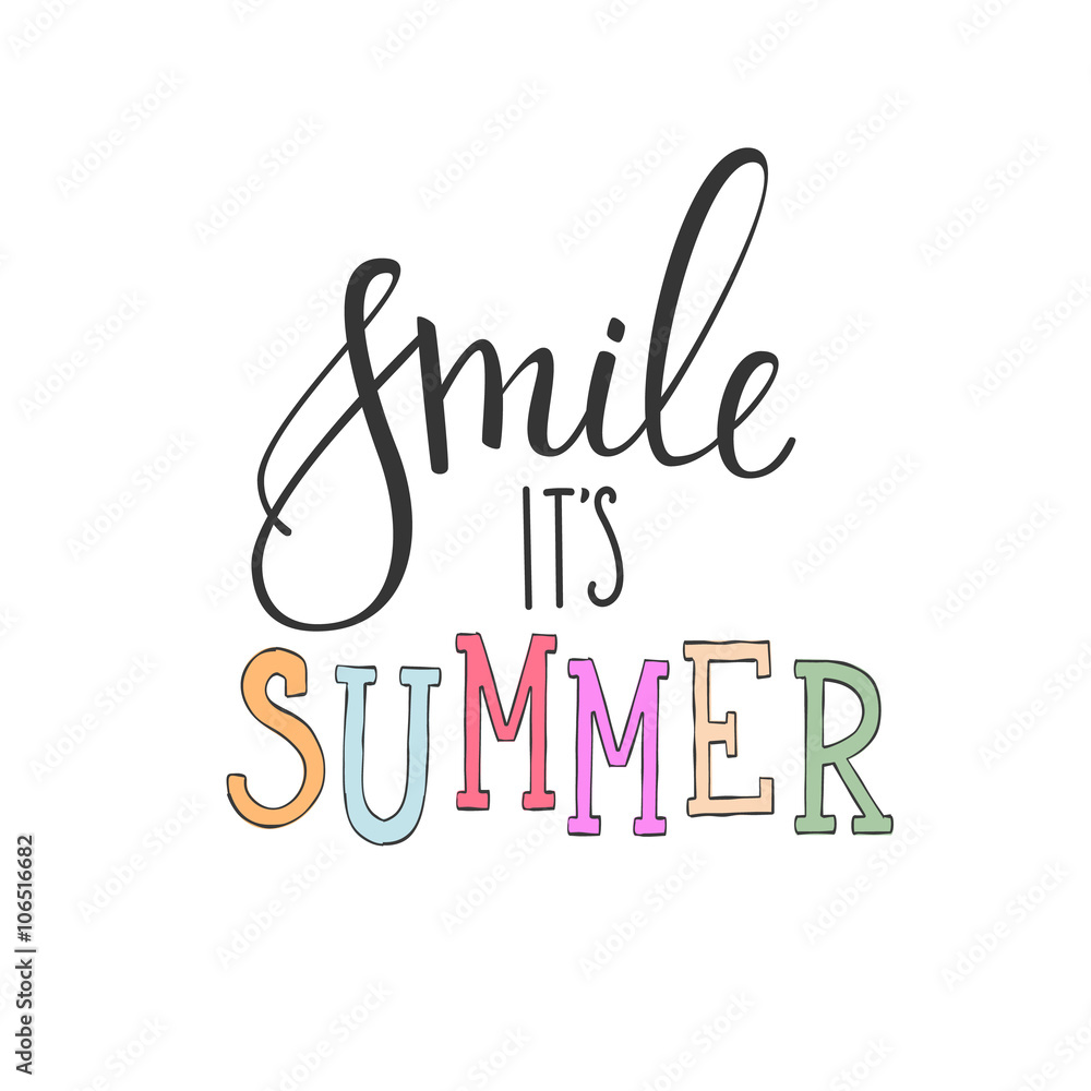 Smile its summer typography